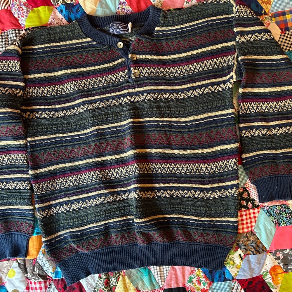 Striped Pattern Crewneck Huxtable sweater